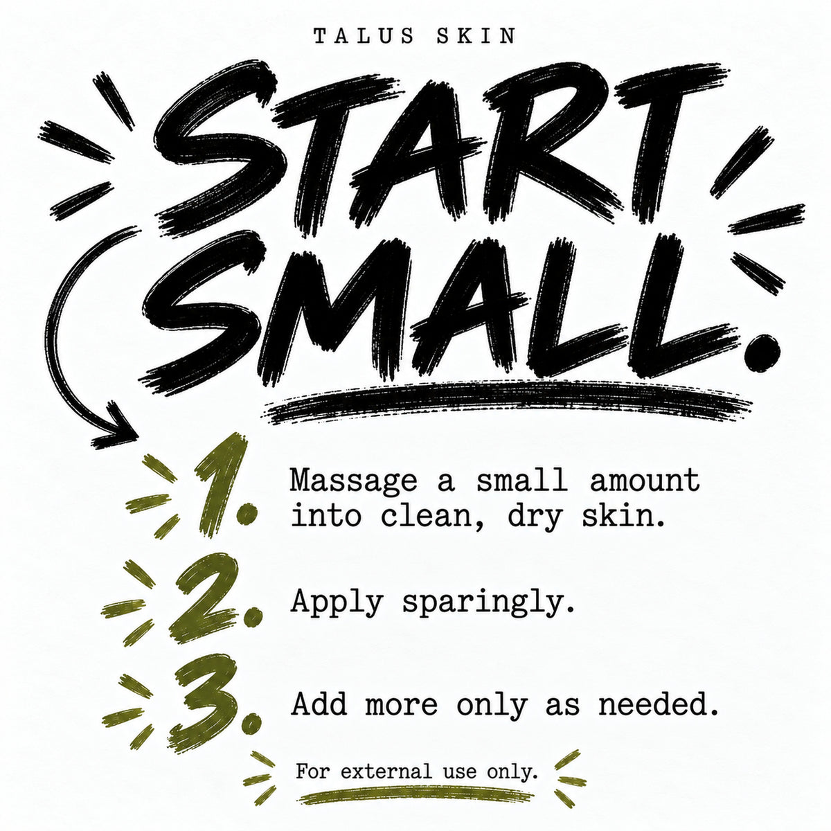 Talus tallow directions: start with a small amount and add only as needed.